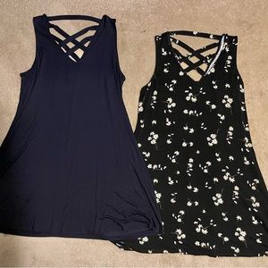 SOLD  Bundle of 2 Maurice’s 24/7 Criss cross back swing dresses XXL